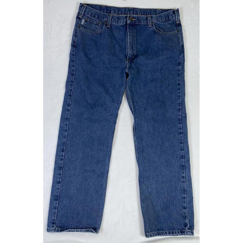 Carhartt Mens Jeans 42x32 Straight Leg Traditional Fit Jean Medium Wash B480